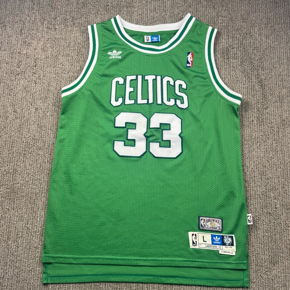 Adidas Larry Bird Boston Celtics Jersey Hardwood Classics 33 Green Mens L